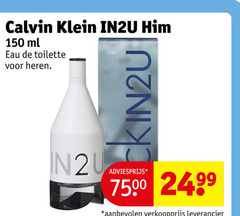  calvin klein eau de toilette 150 in2u ml heren 