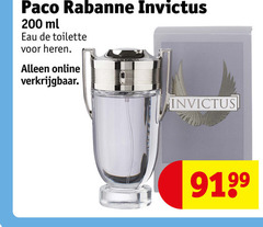  paco rabanne eau de toilette 200 invictus ml heren online 