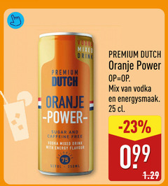  mixdrank 5 25 vodka mixed drink premium dutch oranje sugar and caffeine free with energy flavour 250ml power mix 