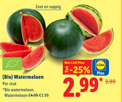  watermeloen zoet sappig bio stuk 3.99 