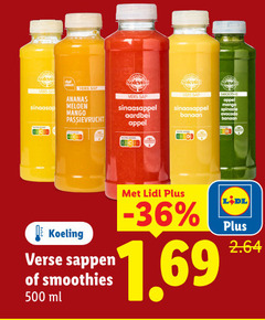  vruchtensap fruitsmoothie 500 sinaasappeldrink ananas meloen mango sinaasappel aardbei appel manga banaan passievrucht koeling verse sappen smoothies ml 