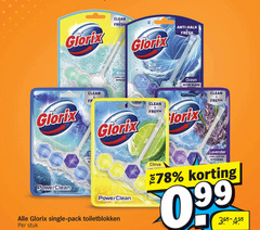  glorix toiletblok clean fresh las anti kalk ocean blauw citrus single pack toiletblokken stuk lavender lasting hygiene 