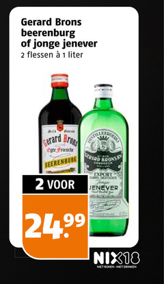  brons berenburg jenever 1 2 gerard beerenburg jonge flessen liter friesche export duel nix18 roken drinken 