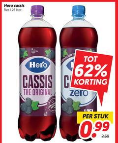  hero frisdrank cassis fles liter taste added original since origina zero from stuk 