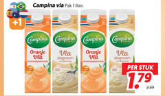  campina vla 1 pak liter oranje slagroom sinaasappelsmaak limited edition romig vanillesmaak stuk 