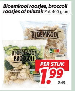  bloemkool broccoli 400 roosjes mixzak zak koken min stomen stuk 