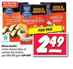  duca snacks 12 diepvries street food 00 oven airfryer samosa kip gevuld nacho cheese bites madras pak 