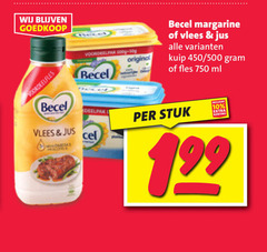  becel margarine olie en vetten 10 750 vlees jus voordeel 5 cel original kuip 450 500 fles ml stuk 