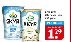  arla vruchtenyoghurt 450 skyr naturel nature icelandic style yoghurt vanille bekers beker 