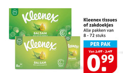  kleenex zakdoeken tissues 100 8x balsem aloe vera vitamin zakdoekjes pakken stuks pak 