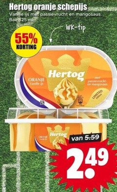  hertog ijsspecialiteit 55 825 oranje schepijs vanille ijs passievrucht mangosaus bak ml tip limited 