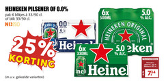  heineken 0.0 blikjes bier 6 25 50 pilsener pak 33 blik nix18 hei 6x 330ml 500ml original nek blikken 