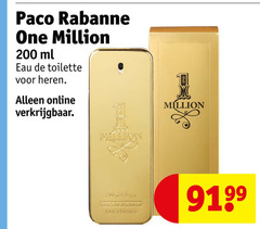 klik op dit plaatje voor een vergroting en voor vergelijkbare aanbiedingen gerelateerd aan
paco rabanne eau de toilette 8 200 one million ml heren online paco rabanne eau de toilette 8 200 one million ml heren online