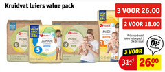  kruidvat huismerk luiers 2 3 5 6 pack couche skinprotect junior soft duurzamere emballage durable midi stuks luier 