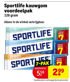  sportlife kauwgom 7 r sugar free gums freshness frozn longer lice pak deepmint smashmint pack 