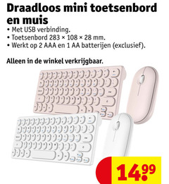  muis toetsenbord 1 2 28 draadloos mini usb verbinding mm aaa aa batterijen bb end 