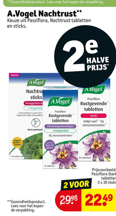  a vogel voedingssupplement 1 2 14 30 gezondheidsproduct lees a.vogel nachtrust passiflora tabletten sticks halve magnesium citroenmelisse vermoeidheid rustgevende stemmingswisselingen stressmomenten binnen minuut sachets granulaat balans stuks 