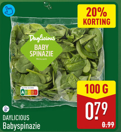  spinazie 20 100 baby mild zacht nutri score babyspinazie 