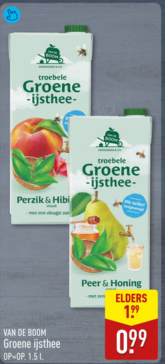  van de boom ice tea co troebele groene perzik vleugje suiker ijsthee l peer honing elders 
