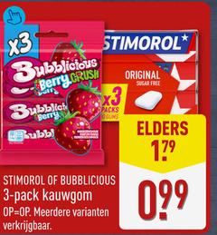  bubblicious stimorol kauwgom 3 30 berry crush pers gums original sugar free aardbeiensmaak parfum fraise pack meerdere elders 17 
