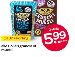  2 added sugar crunchy granola muesli protein crunch chocolate stuks 