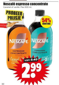  nescafe koffieconcentraat 16 30 500 espresso concentrate caramel vanille fles ml style flavour 