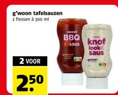  2 250 300 tafelsauzen flessen ml sweet bbq saus milde knoflook gwoon 