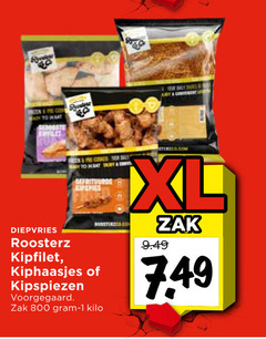  1 to diepvries meat kipspies kipfilet kiphaasjes kipspiezen voorgegaard zak kilo xl 