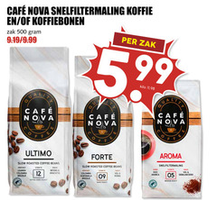  cafe nova koffiebonen koffie 6 12 100 500 mcafee snelfiltermaling zak 5.99 kilo ultimo roasted coffee beans forte colombia guatemala fe aroma arabica 