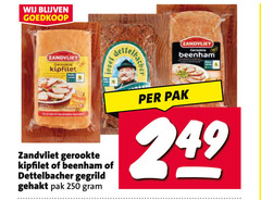  250 zandvliet gerookte kipfilet beenham dettelbacher gegrild gehakt pak 