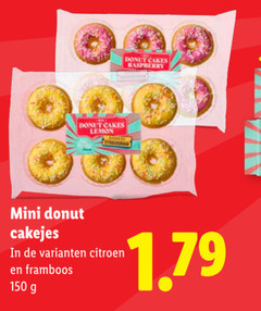  150 donut cakes lemon raspberry mini cakejes citroen framboos 