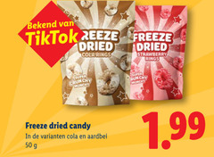  50 freeze dried strawberry rings super crunchy munchy candy cola aardbei 