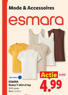  100 mode accessoires esmara online dames shirt top katoen maten l 5.99 