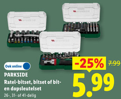  online parkside ratel bitset bit dopsleutelset delig 5.99 