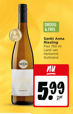 klik op dit plaatje voor een vergroting en voor vergelijkbare aanbiedingen gerelateerd aan
750 hamersma droog fris anna riesling fles ml land duitsland for pur mineral dry pfalz 5.99 750 hamersma droog fris anna riesling fles ml land duitsland for pur mineral dry pfalz 5.99