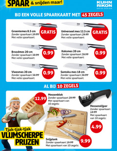  10 18 20 45 10000 spaar snijden rikon swiss design volle spaarkaart zegels groentemes cm broodmes vleesmes mes koksmes santokumes messenblok messenslijper vlijmscherpe snijplank 