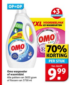  omo wasmiddel 3 65 3750 fles gemaakt gerecycled plastic xxl wasbeurten hygienisch schoon wit waspoeder pakken flessen ml kleur min stuk 