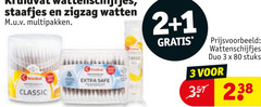  1 2 3 80 staafjes zigzag watten multipakken classic extra safe wattenschijfjes duo stuks 