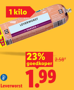  1 23 kilo leverworst varken goedkoper 