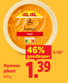  46 400 xxl chef select hummus pikant goedkoper 