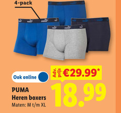  4 pack online puma heren boxers maten xl 