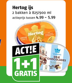  hertog ijsspecialiteit 1 2 ijs bakken 825 ml actieprijs 5.99 oranje drie chocolades 