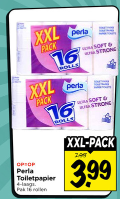  perla toiletpapier 4 16 xxl pack rolls papier toilette ultra soft strong toilet paper pak rollen 3.99 