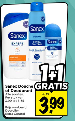  sanex deodorant douchegel 1 48 expert skin health dermo control sweat odour sensitive douche soorten stuk 3.99 deoroller 