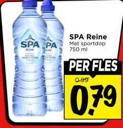  spa blauw mineraalwater 750 reine sportdop ml fles 