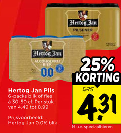  hertog jan alcoholvrij bier blikjes 6 25 pilsener 00 pils blik fles stuk 0.0 speciaalbieren 
