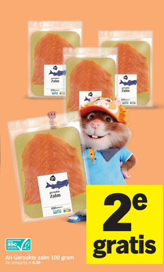  gerookte zalmfilet 100 zalm bil 100gram kweek actieprijs 2e 