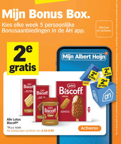  2 5 50 box week bonusaanbiedingen lotus biscoff m.u.v koek wit blanc chocolade original melk lait speculoos creamy varieeren klik activeer albert sticks coating with biscuits new activeren 2e combinatie productvarianten 