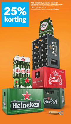  brand heineken grolsch stella artois krat bier 6 25 33 multipacks kratten m.u.v gekoeld 0.0 varieeren 6x pilsner spare dr belgium 