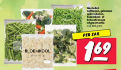  sperziebonen snijbonen broccoli bloemkool 400 wortel gesneden gebroken broccoliroosjes groentemix zak 